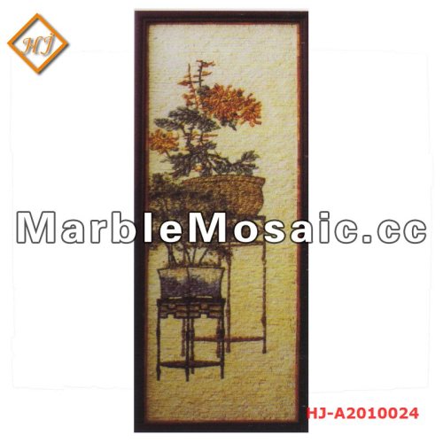 marble mosaic painting chrysanthemum - Good Quality