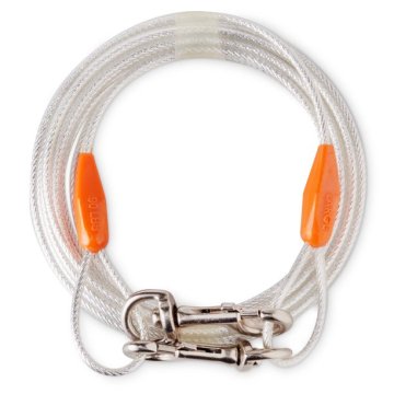 Vinyl-Covered Tie-Out Cable Leashes for Dogs