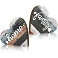 2 Pieces Rustic Wood Love Home Sign