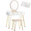 LED Light Mirrored Dressing Table Vanity Set