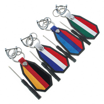 Germany Flag Carbon Fiber Car Keychain with Laser Logo