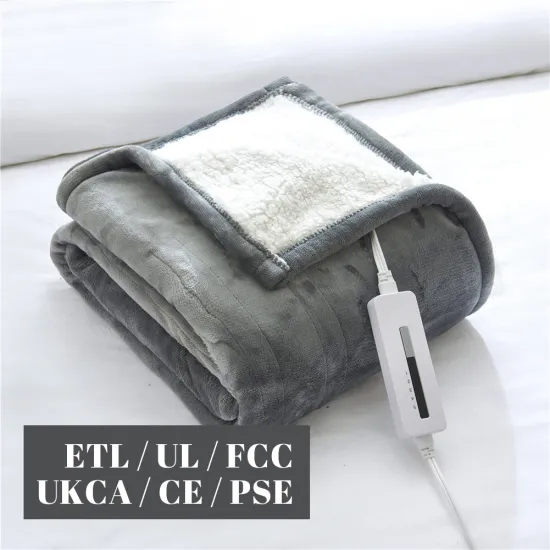 Wholesale Luxury Sherpa Electric Blankets with Washable Thermal Heating for Winter Bed and Sofa