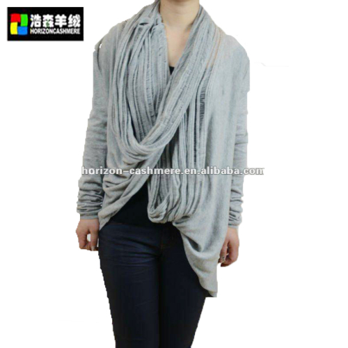 Fashion Woman Knit Cotton Sweater, Special Design Sweater, Ladies Grey Loose Cotton Sweater