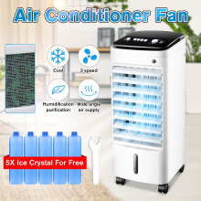 220V Mobile Portable Air Conditioner Conditioning Fan Air Humidifier Dust Filter Air Cooler Cooling Fan Timer + Ice crystal