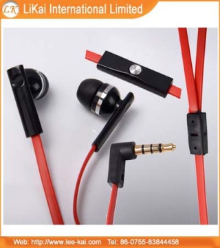 2014 Popular Red in-Ear Headphone with Flat Cable in Shenzhen (Z004)