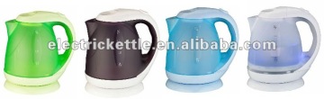 Rotary style plastic electric kettle with illuminator