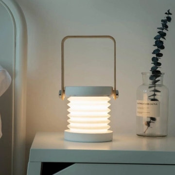 Lampada da tavolo ripiegabile ricaricabile ricaricabile bianco/grigio/rosso portatile con luce notturna a LED