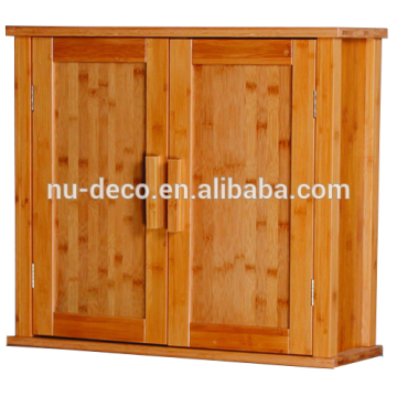 Bathroom bamboo wall hang storage cabinet