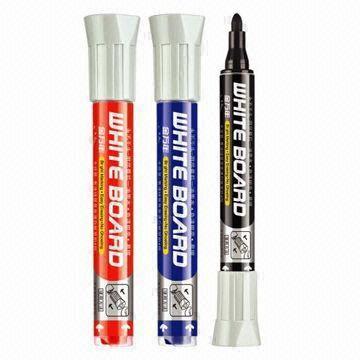 Push/Liquid Ink Type Whiteboard Marker, Nontoxic, with Vivid Color