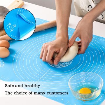 Non-Stick Non-Slip Silicone Dough Rolling Mat with Measurements for Pizza, Cake, and Pastries