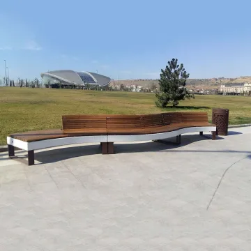 Modern Outdoor Round Plastic Wooden Tree Bench for Shopping Malls
