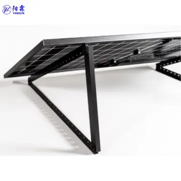Black Aluminum Solar Panel Tilt Mount Kit with Folding Legs