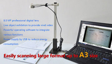 Office High Speed Document Scanner With 8 Mp Lens And 4 Axis 360°swivel Camera