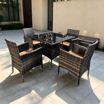 Synthetic Rattan Garden Bistro Dining Ensemble