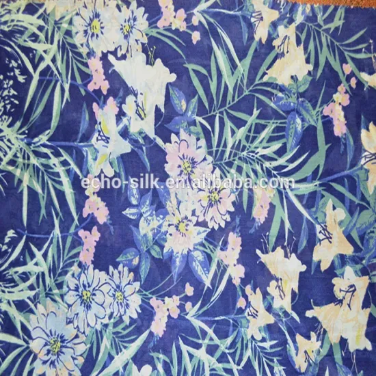 beautiful flower patterned silk fabric