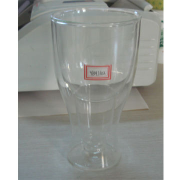 Double Walls Beer Glass Bottle Shape