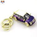 Metal custom vintage car shape cute keychain