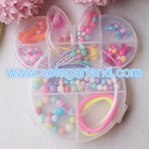 2.5*16*18CM 10 Slot Mickey Mouse Shape Plastic Beads Container