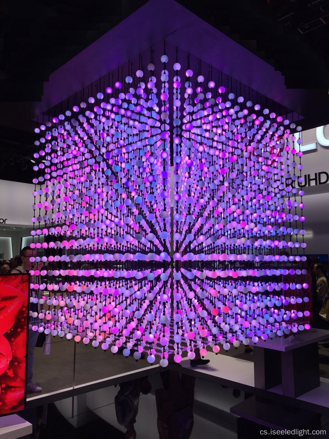 Crystal LED kulička řetězec barva změna dmx ovládání