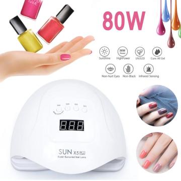 80W UV LED Lamp Gel Polish Nail Lamp Nail Dryer 36 LEDs Smart Display Dryer Lamp Polish Sun Light Timer EU/US Plug Manicure Tool