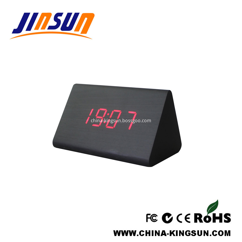 Triangle Led Clock Ksw301 Bk Rd