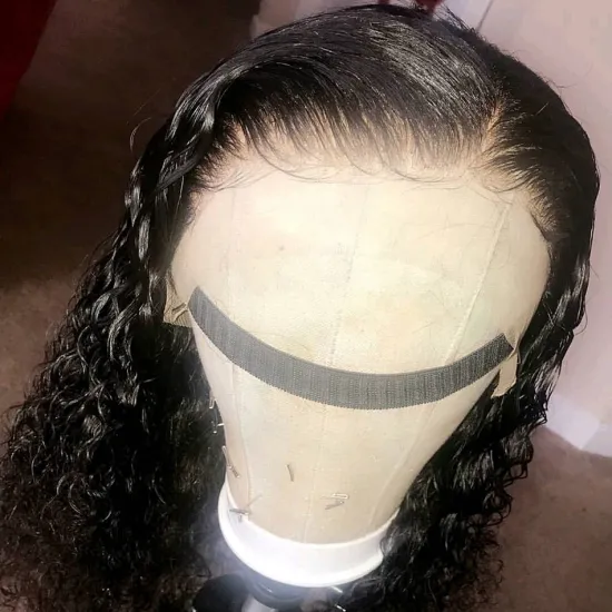 Brazilian Virgin Human Hair Water Wave Hd Full Lace Front Wig Cheap Natural Hair Transparent  Lace Frontal Wig For Black Women