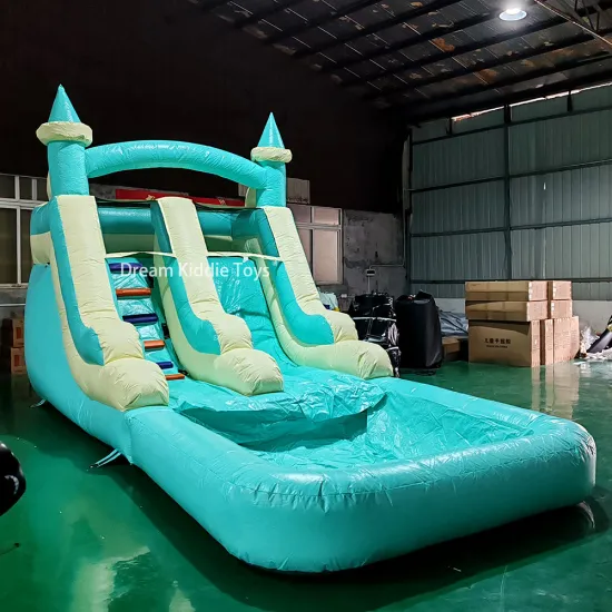 Modern Inflatable Bounce House with Waterslide and Swimming Pool for Kids and Adults