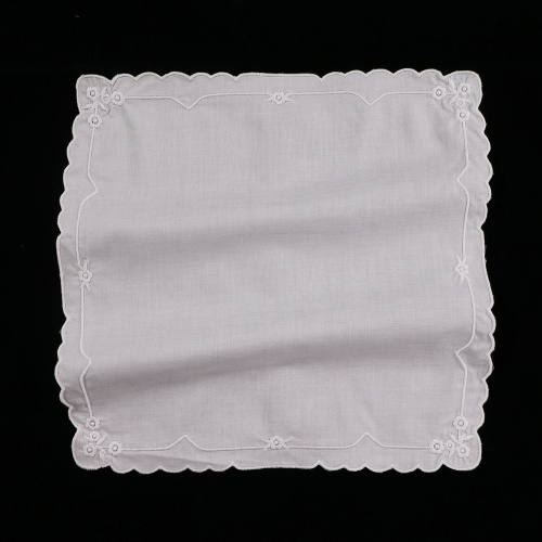 Wedding gift White cotton lace handkerchief embroidery