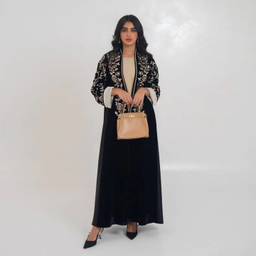 ژاکت کش باف پشمی ابای زمستانی مخمل مشکی برای زنان
