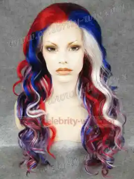 Uk Flag Long Wavy Christina Aquilera Synthetic Lace Front Wig