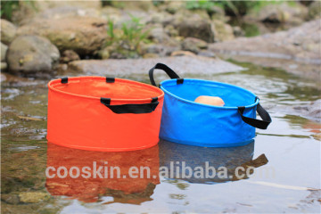 Top1 sales Cooskin Outdoor high quality 500d pvc tarpulin custom logo portable fishing folding camp bucket