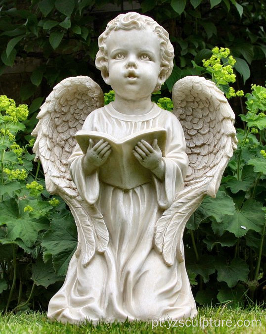 Estátua do anjo pequeno do mármore branco para a venda