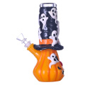 8.3in Hippies occhiale, broncio di vetro di zucca e elfi disegnati a mano, grazioso bong di Halloween, tubo d'acqua in vetro borosilicato, caveah di vetro