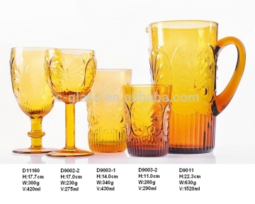 Mouth-Blown amber thin drinking glass,Glass cup,old-fashioned glass