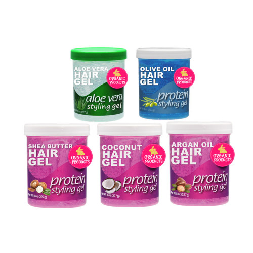 Hair Styling Gel Coconut Oil Frizz Control Paraben-Free Protein Hair Gel Supplier