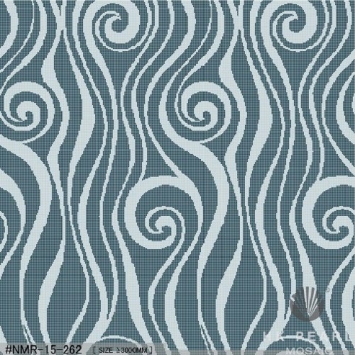 Wavy Lines Repeating Pattern Glass Mosaic Art Mural