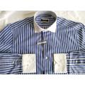 Hombres casuales y/d Poplin Italia Collar Camisa Long