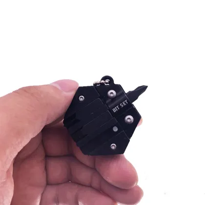 Portable Hexagon Multi-tool Keychain: EDC Knife, Screwdriver, and Survival Tool