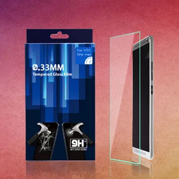 0.2mm 0.33mm round angle 2.5D curved edge tempered-glass screen protector for HTC ONE M7