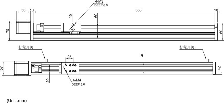  ballscrew driven linear guide rail