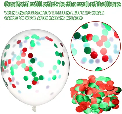 Red Green Confetti Balloon Arch Christmas Balloons