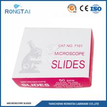 Diapositives de microscope jetables en laboratoire