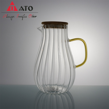 Ato Water Botle ပွင့်လင်းမြင့်မားသော borosilizate glass ကို Teapot