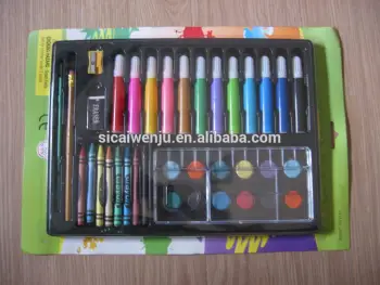 stationery set crayons watercolor with washable wax markers
