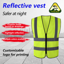 เสื้อกั๊กเซฟตี้ตาข่าย 6 ซิป สีเขียว