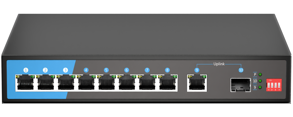 Unmanaged POE Gigabit Switch With 10 Ports