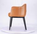 Sedie italiane in pelle arancione minimalista singola