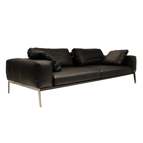 Modern Flexform Lifesteel Leather Sofa