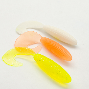75mm 5.5g Yellow Orange White Jig Bite Floating Wobble Soft Body Fishing Lures