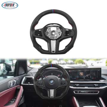 Carbon Fiber Steering Wheel Accessories for BMW X5 G05, X6 G06, X7 G07 LCI 2024+